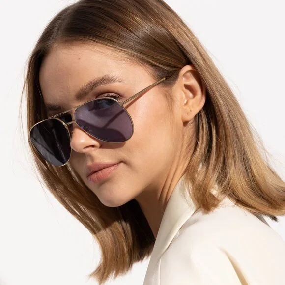 NEW VALENTINO VLS-172C GOLD BLUE AVIATOR SUNGLASSES VALENTINO NEW VALENTINO SUNGLASSES VLS-172C GOLD/BLUE UNISEX EYEWEAR main image 2